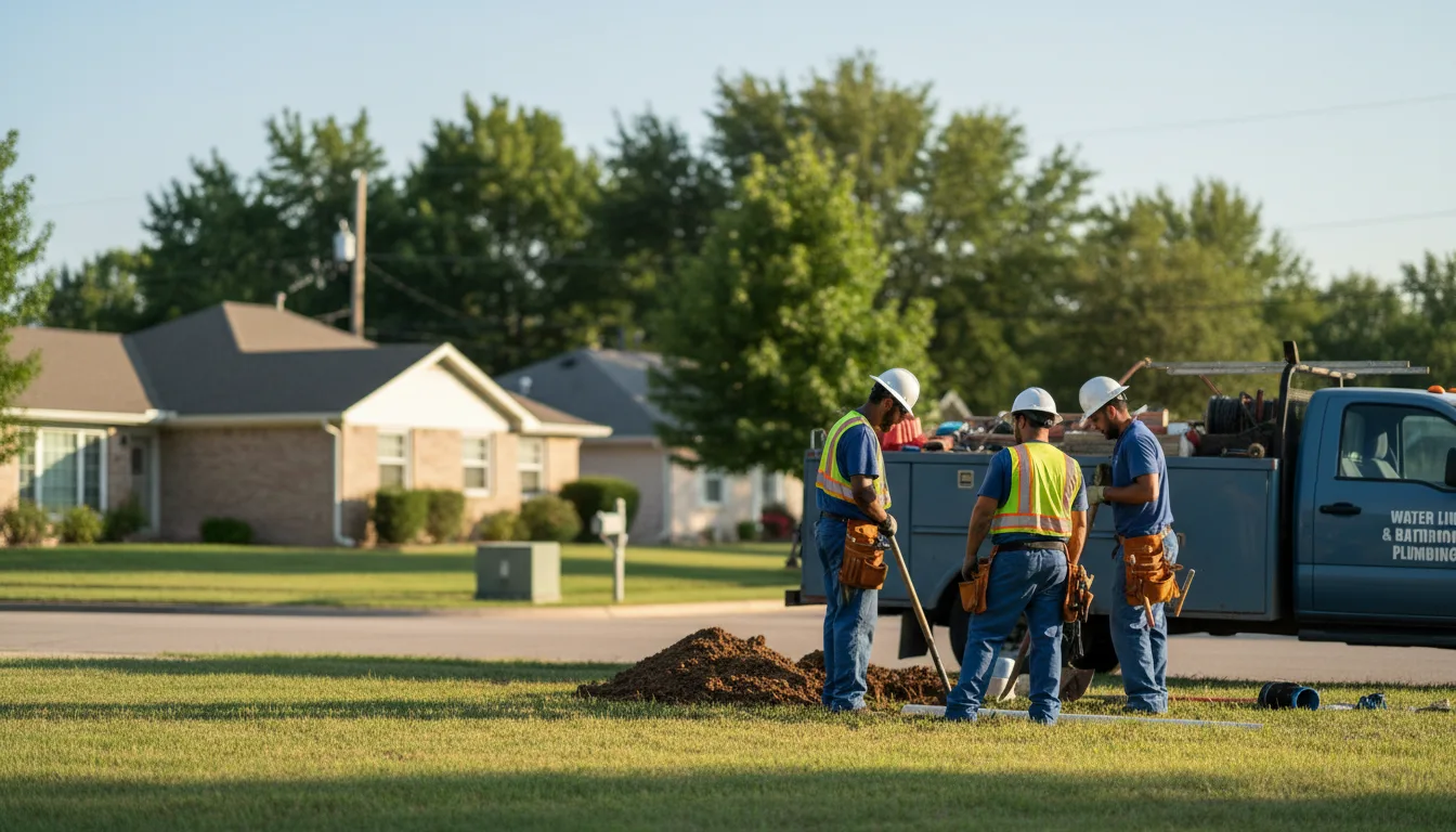 Residential water line and bathroom plumbing service in Lacona, IA